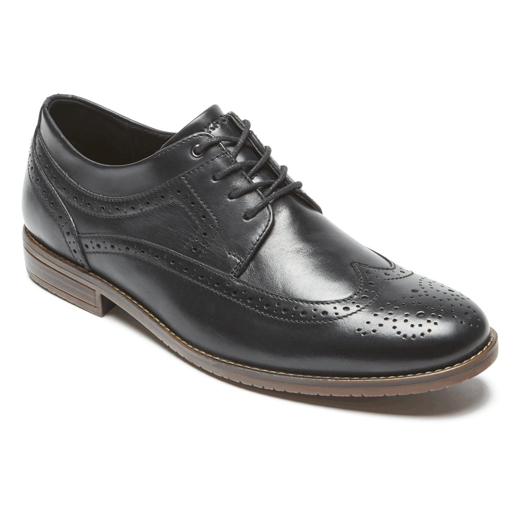 Rockport Mens Style Purpose 3 Wingtip - Oxfords Black - GNI623508